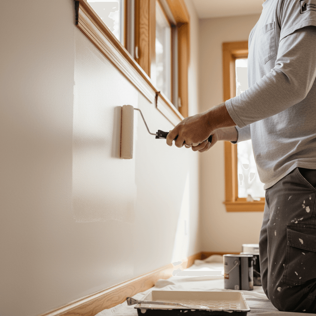 Wallpaper installation service in progress